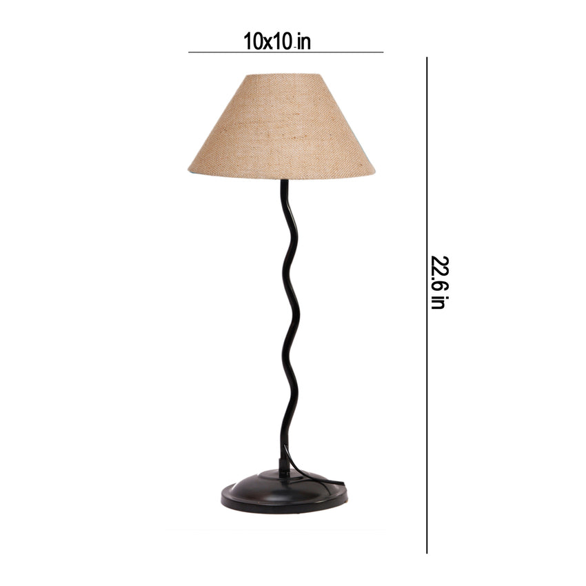 Charming Beige Metal Table Lamp with Shade Without Bulb | 10 x 23 inches