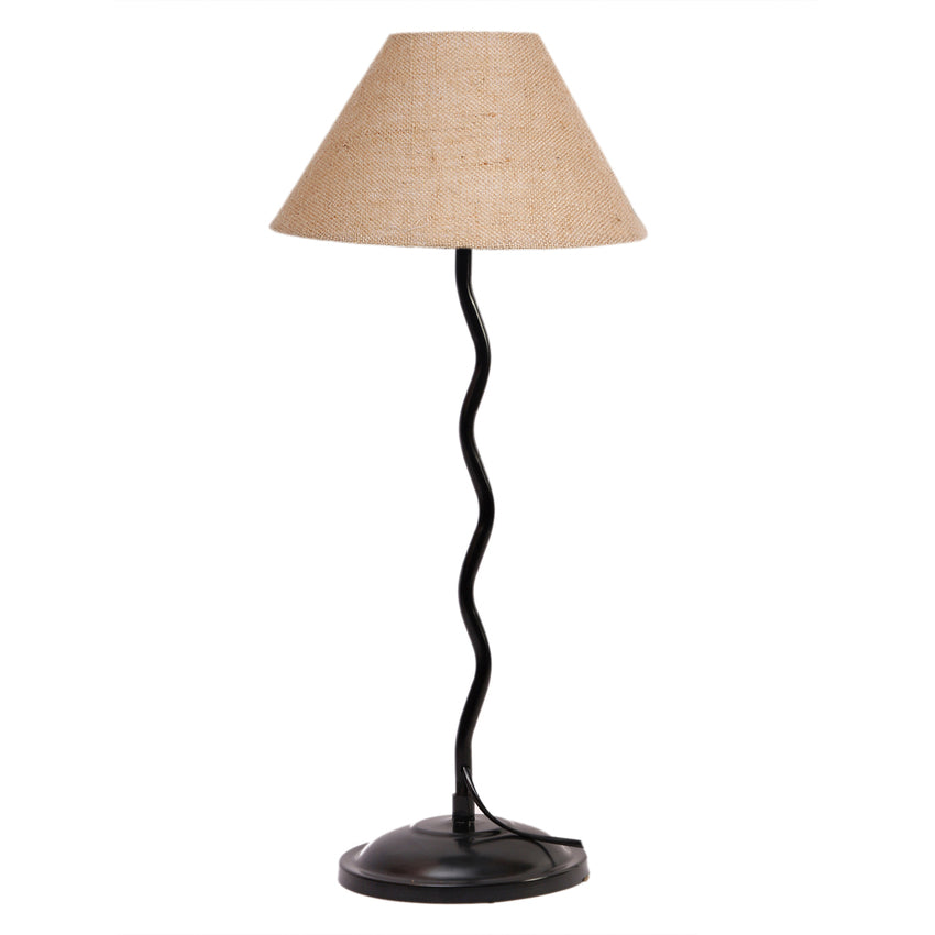 Charming Beige Metal Table Lamp with Shade Without Bulb | 10 x 23 inches