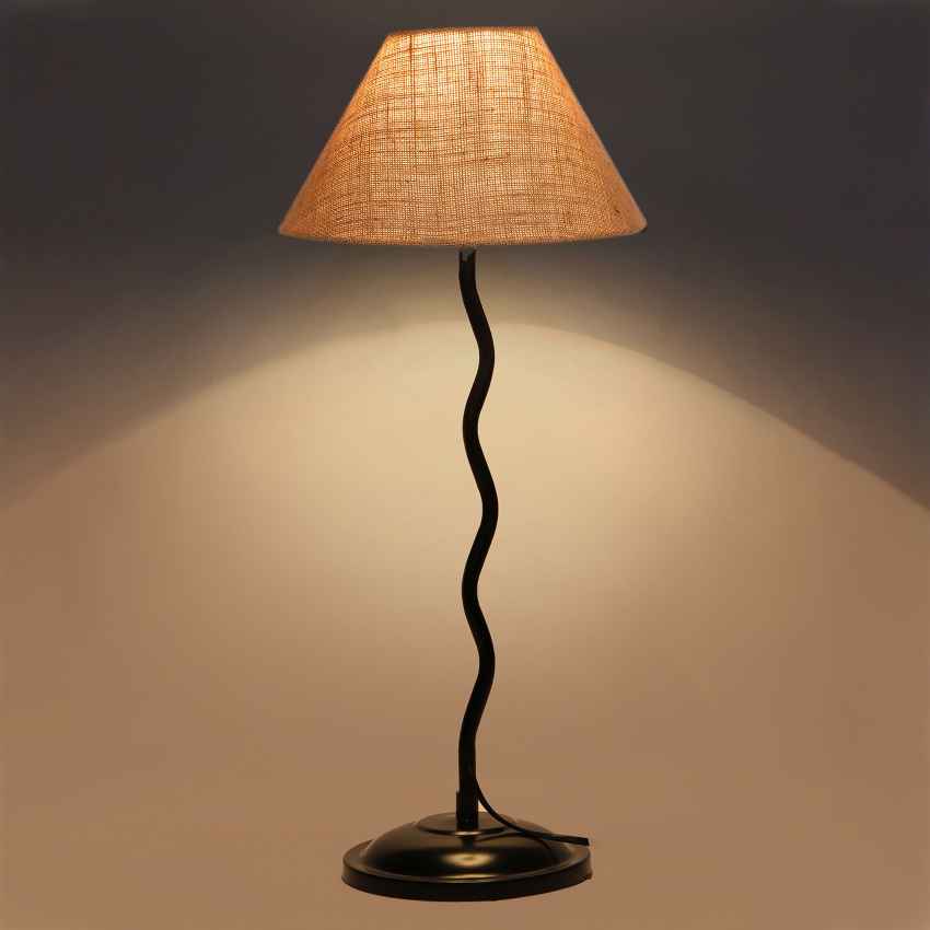 Charming Beige Metal Table Lamp with Shade Without Bulb | 10 x 23 inches
