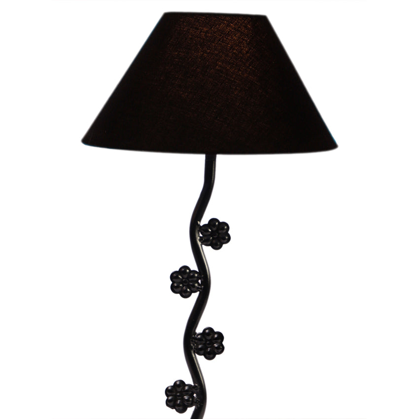 Elegant Sleek Black Metal Table Lamp with Shade Without Bulb | 10 x 23 inches