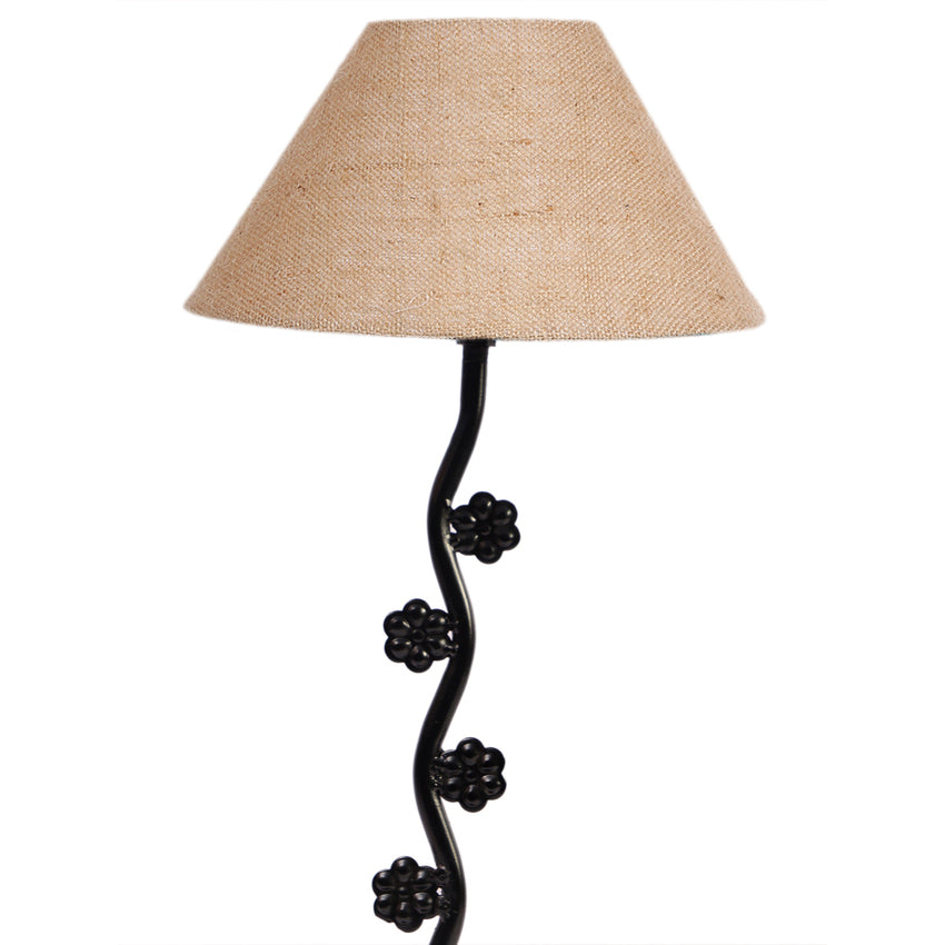 Graceful Beige Metal Table Lamp with Shade Without Bulb | 10 x 23 inches