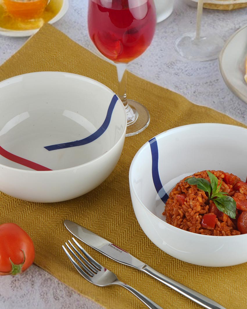 Stylishly Sleek TAMO White Porcelain Dinner Set | Pack of 21