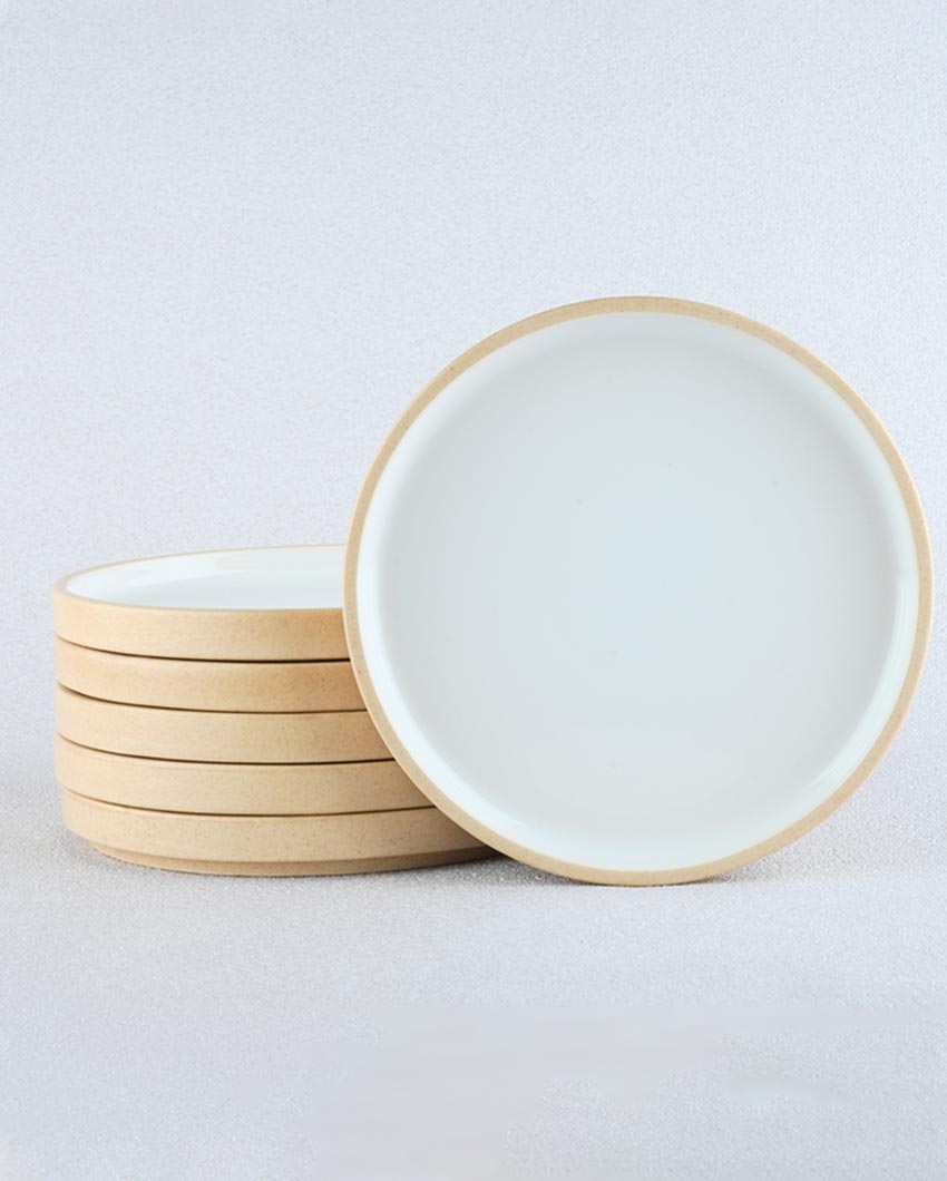 Everyday Use Friendly Stoneware Quarter Plates | Set of 6 | 7 inches