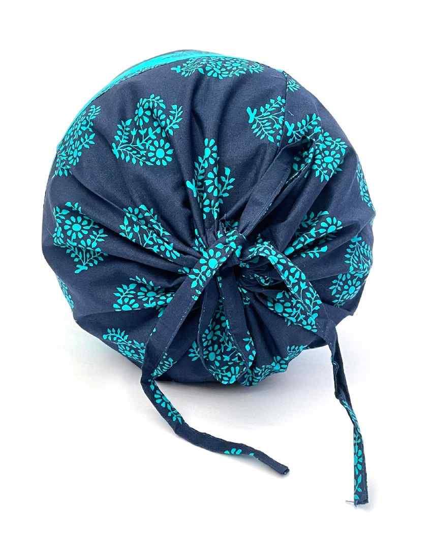 Blue Floral Printed Cylindrical Bolster Covers | Set Of 2 | 30 X 15 Inches