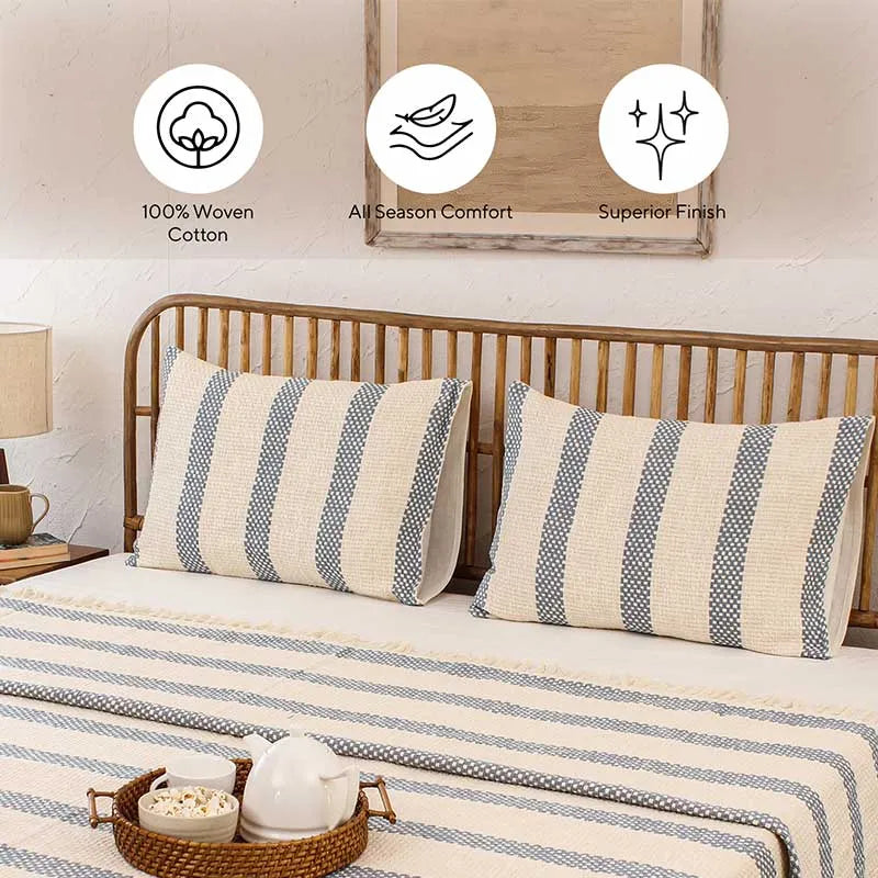 Blue Shivalik Bedcover | King Size | 100x108 Inches