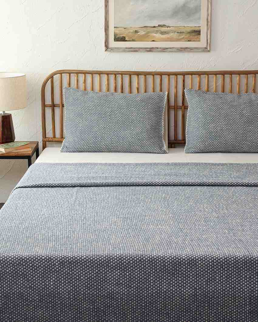 Dark Blue Vindhya Cotton Bedcover | Double Bed | 108 X 100 inches