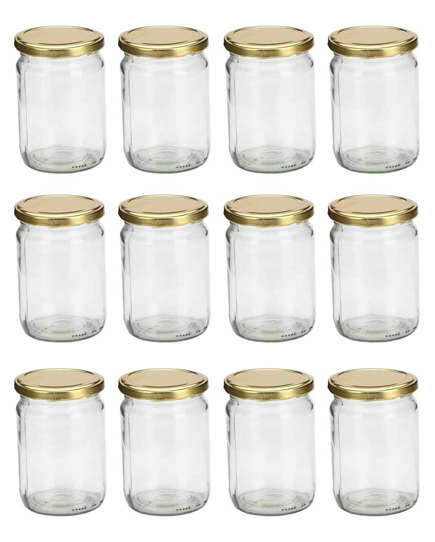 Kitchen friendly Design Transparent Glass Jar Containers | 4 x 5 inches | 500ml