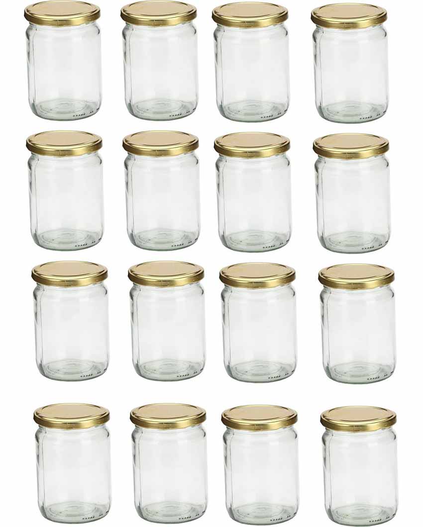 Kitchen friendly Design Transparent Glass Jar Containers | 4 x 5 inches | 500ml