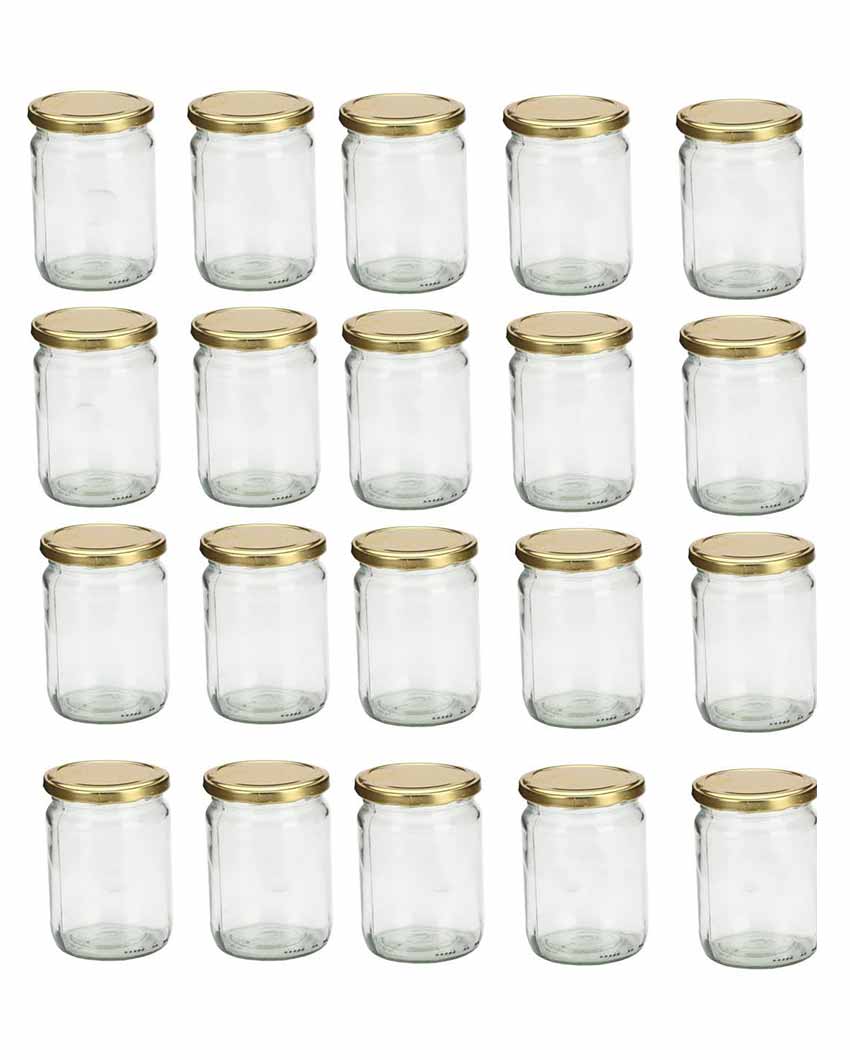 Kitchen friendly Design Transparent Glass Jar Containers | 4 x 5 inches | 500ml