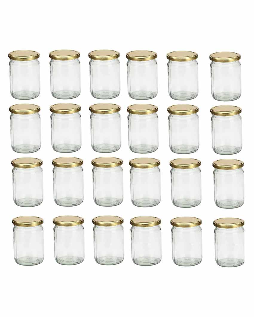 Kitchen friendly Design Transparent Glass Jar Containers | 4 x 5 inches | 500ml