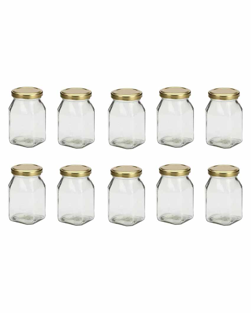 Unique Embossed Design Leakproof Transparent Glass Jar Containers | 3 x 3 x 4 inches | 400ml