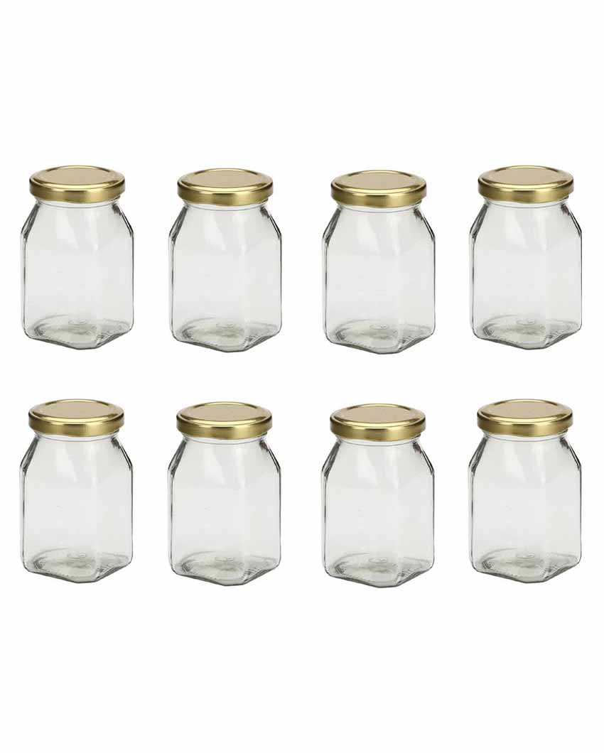 Unique Embossed Design Leakproof Transparent Glass Jar Containers | 3 x 3 x 4 inches | 400ml