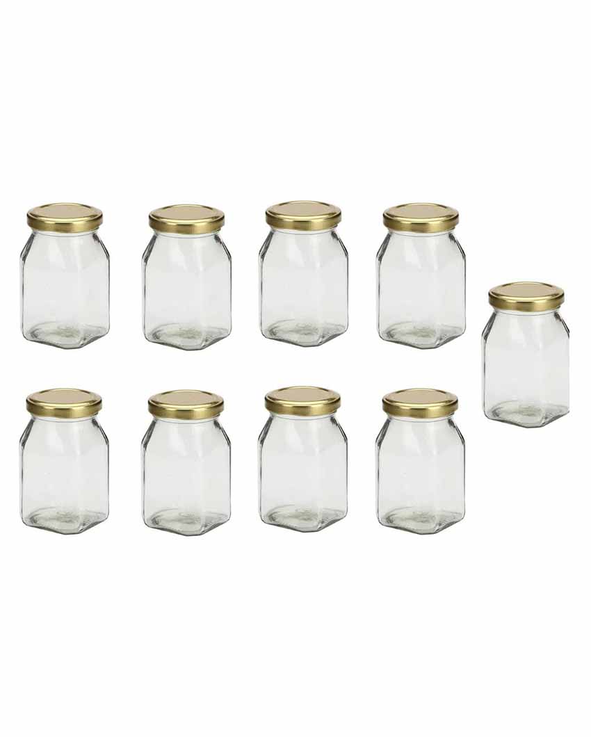 Unique Embossed Design Leakproof Transparent Glass Jar Containers | 3 x 3 x 4 inches | 400ml