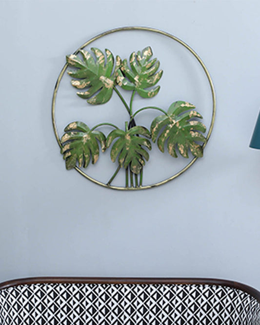 Palm Leaf In Ring Iron Wall Décor