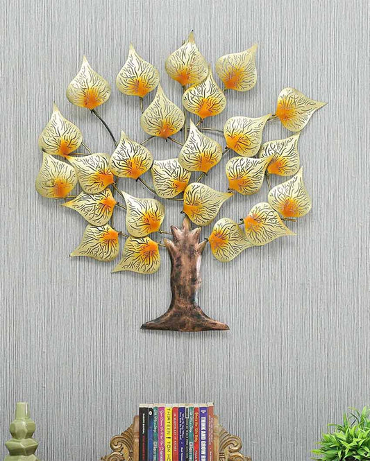 Golden Tree with LED Iron Wall Décor
