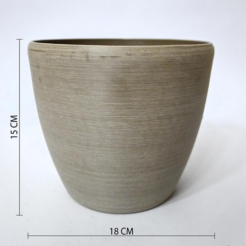 Earth Elegance Matte Brown Minimalist Charm Medium Pot | 7 x 6 inches