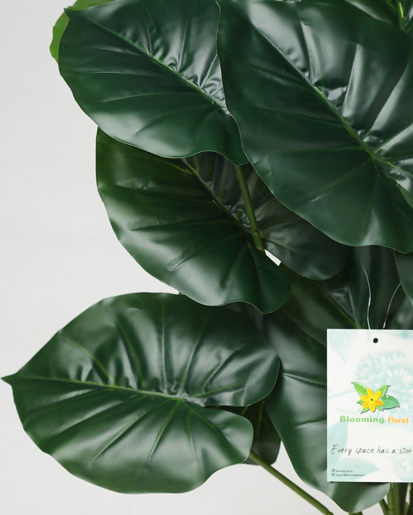 Green Philodendron Polyester Artificial Plant with Pot | 18 Leaves | 2 feet