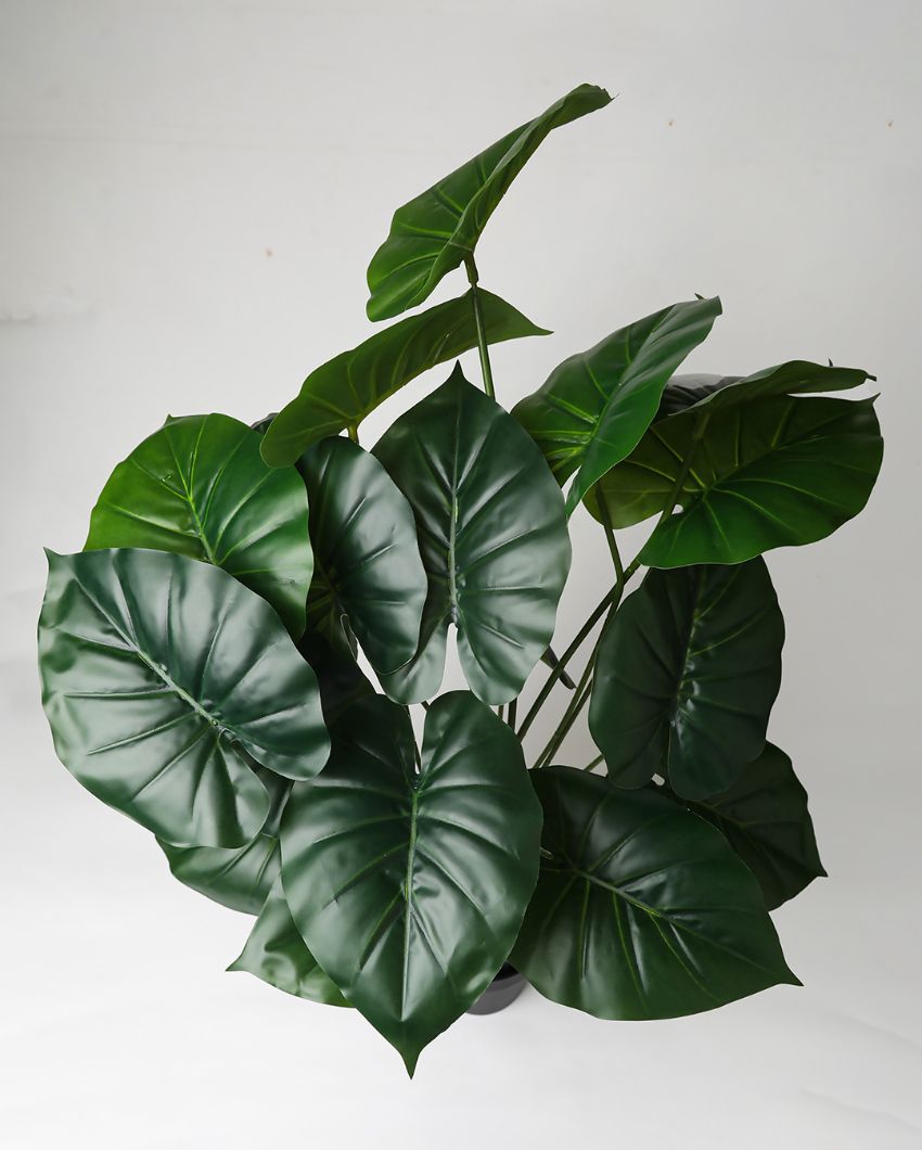 Green Philodendron Polyester Artificial Plant with Pot | 18 Leaves | 2 feet