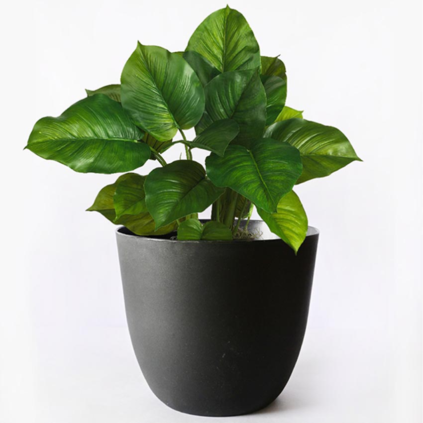 Modern Stackable Matte Black Round Pots Without Plant | 7 x 4 inches