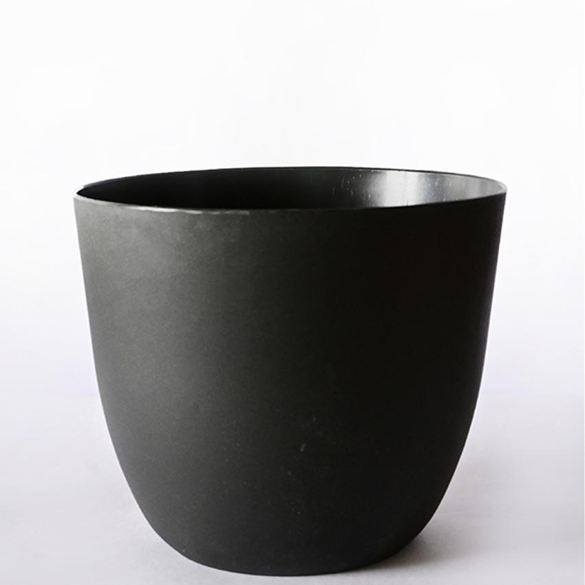 Modern Stackable Matte Black Round Pots Without Plant | 7 x 4 inches