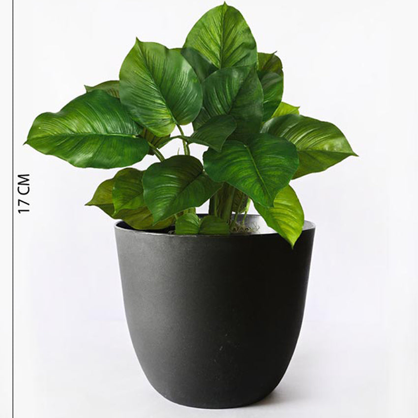 Modern Stackable Matte Black Round Pots Without Plant | 7 x 4 inches