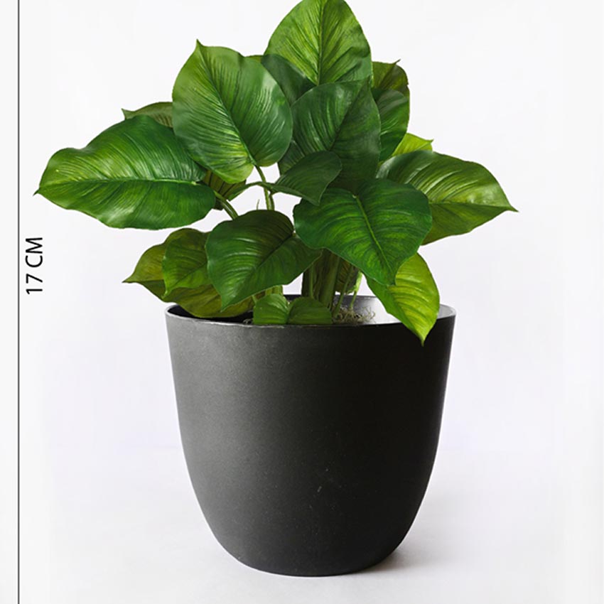 Modern Stackable Matte Black Round Pots Without Plant | 7 x 4 inches