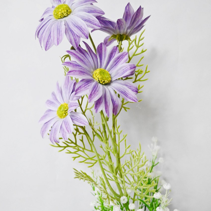 Lifelike Artificial Tall Ornamental Faux Gerbera Durable Flower Stick Stems Without Vase | 2 Feet