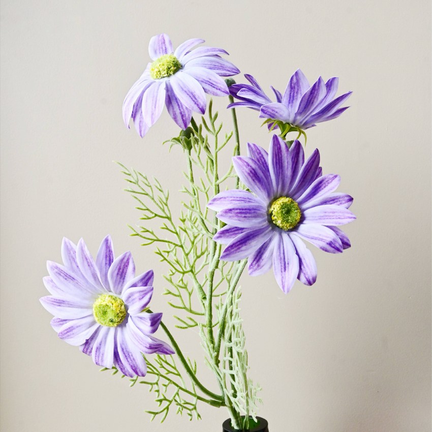 Lifelike Artificial Tall Ornamental Faux Gerbera Durable Flower Stick Stems Without Vase | 2 Feet