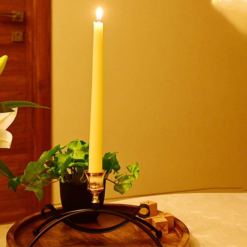 Elegant Arched Metal Black Candle Holder Without Candle | 4 x 3 x 8 inches