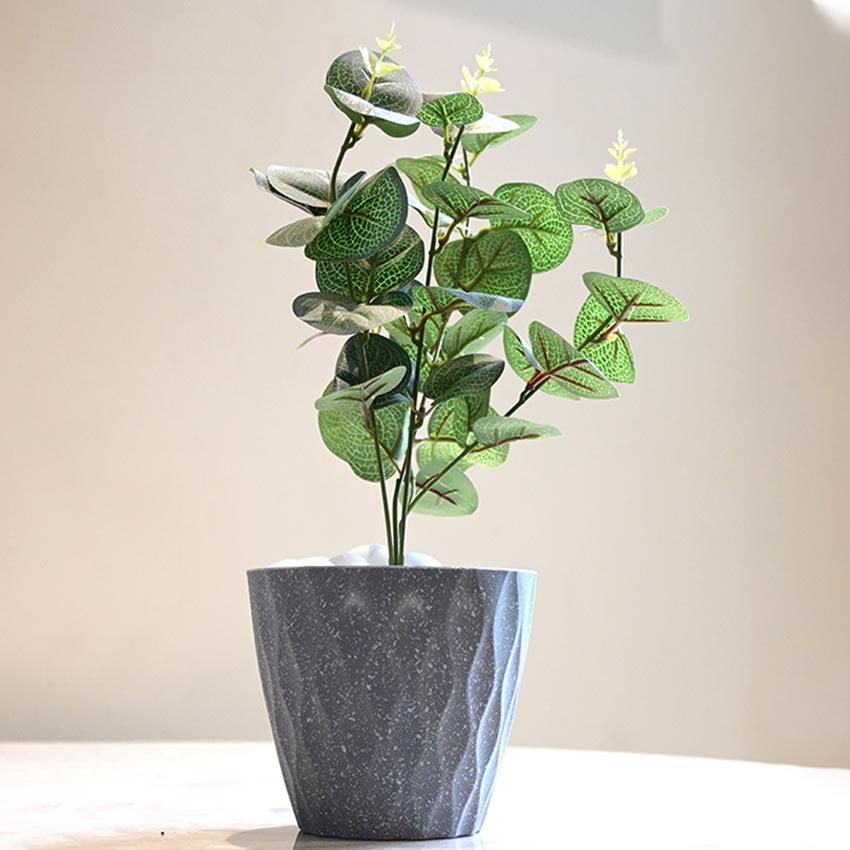 Modern Abstract Dark Grey Textured Planter Small Pot Without Plant | 5 x 5 inches