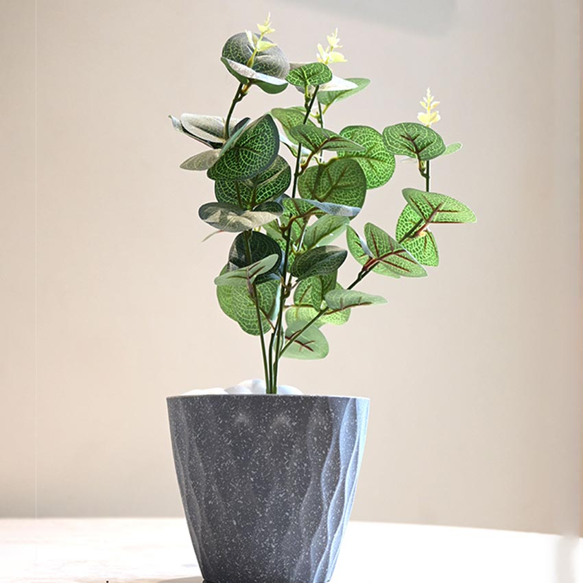 Modern Abstract Dark Grey Textured Planter Small Pot Without Plant | 6 x 5 inches
