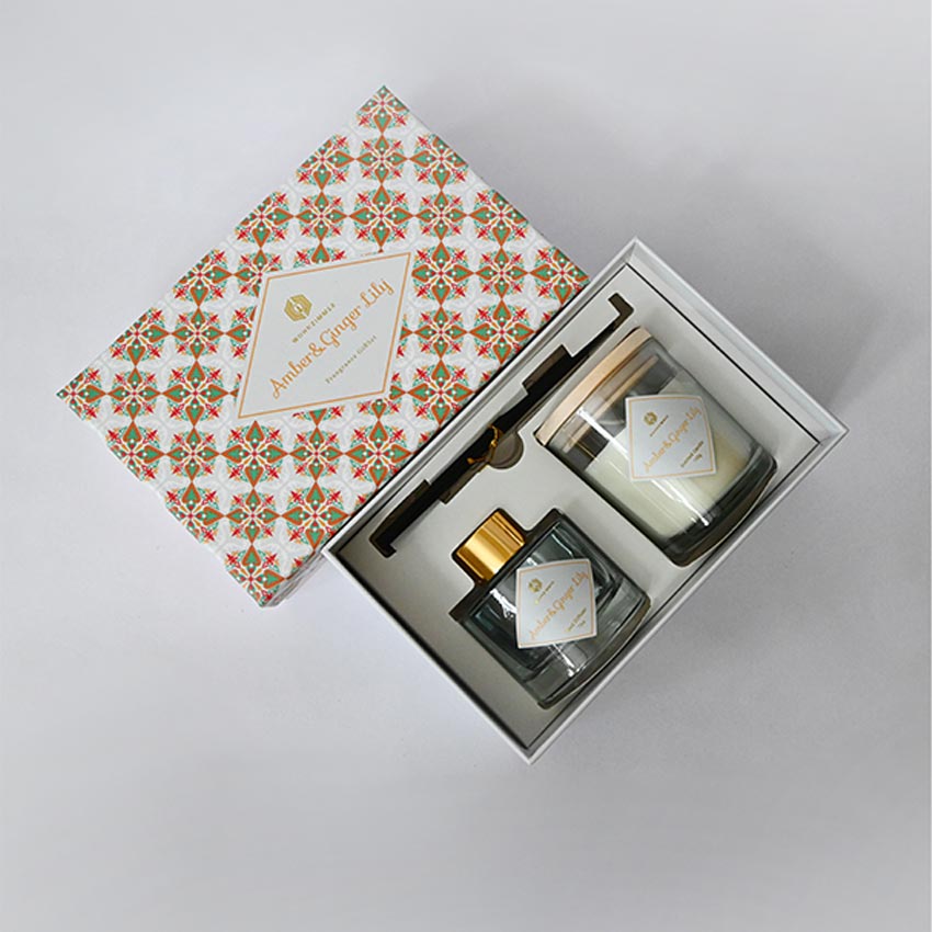 Reed Fragrance Diffuser and Scented Candle Gift Set | 11 x 5 x 3 inches