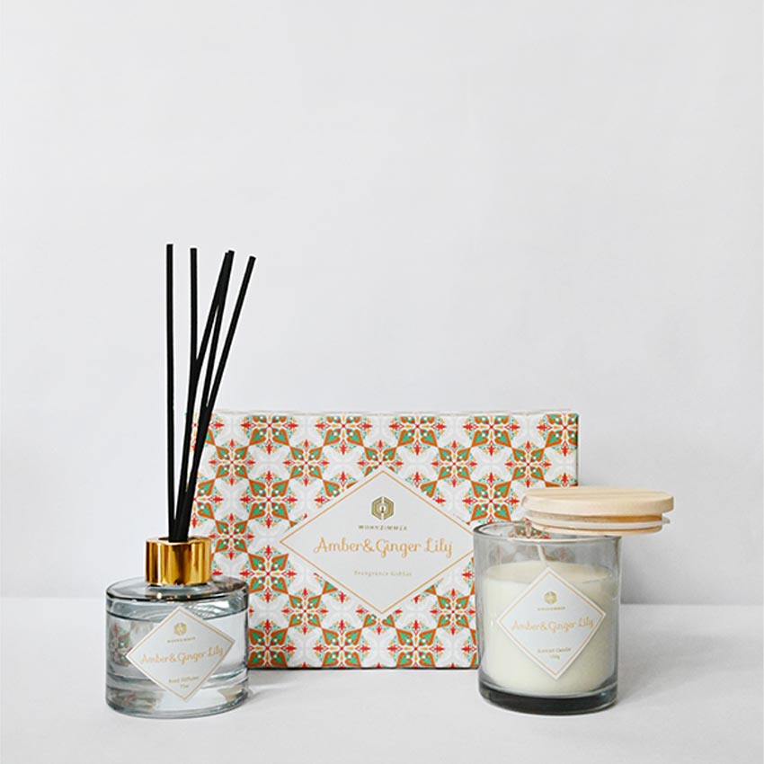 Reed Fragrance Diffuser and Scented Candle Gift Set | 11 x 5 x 3 inches