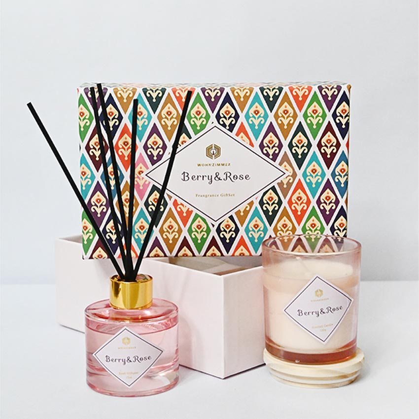 Reed Fragrance Diffuser and Scented Candle Gift Set | 11 x 5 x 3 inches