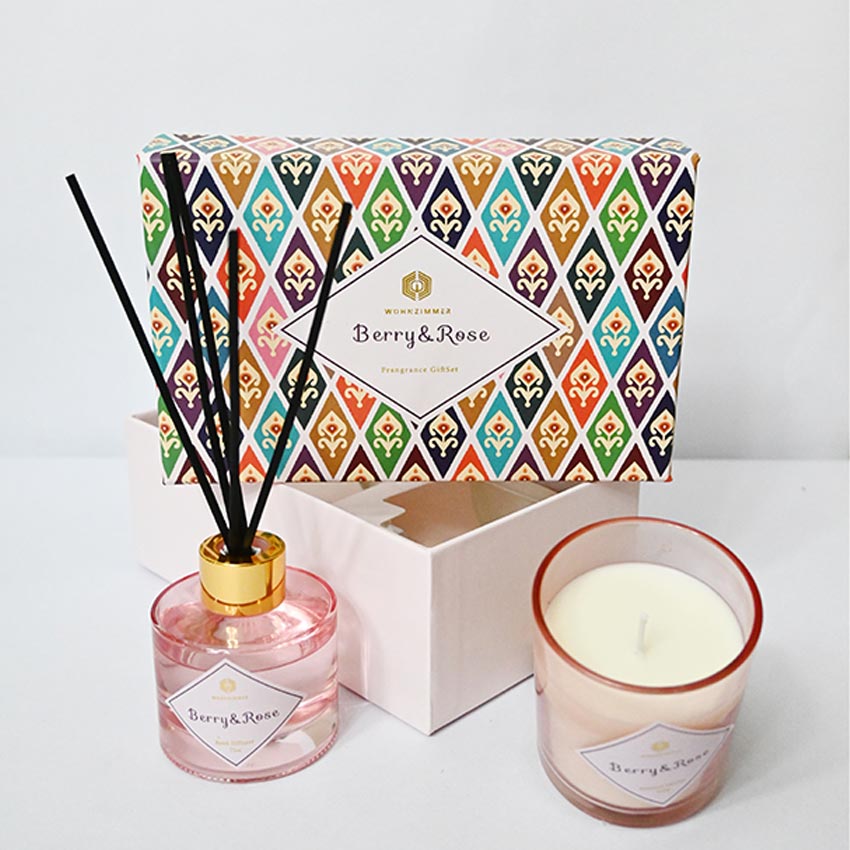 Reed Fragrance Diffuser and Scented Candle Gift Set | 11 x 5 x 3 inches