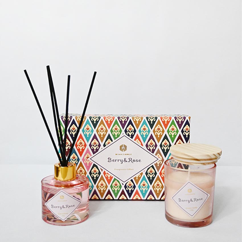 Reed Fragrance Diffuser and Scented Candle Gift Set | 11 x 5 x 3 inches
