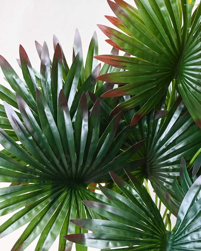Palm Artificial Polyester Plant with Pot | 12 Leaves | 2 feet