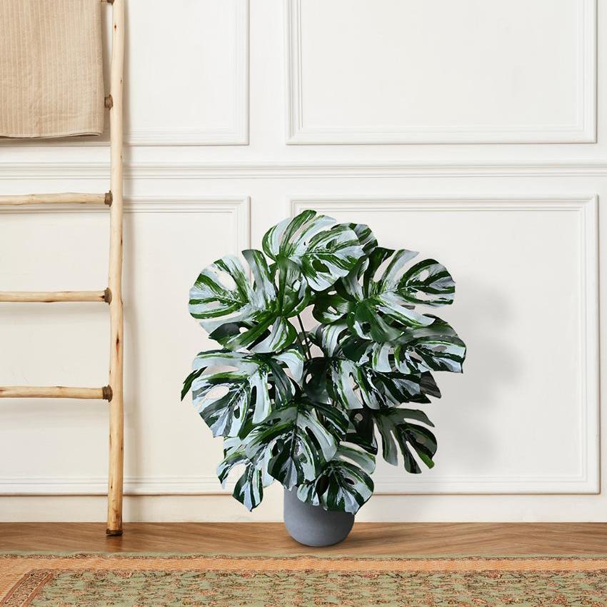 Durable Monstera Artificial Plant with Pot | 18 Leaves | 3 feet