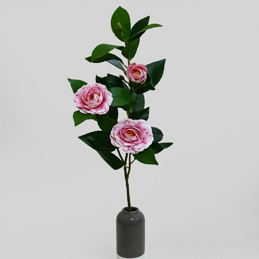 Elegant Artificial Single Stick With Three Rose Flowers Without Vase | 3 feet