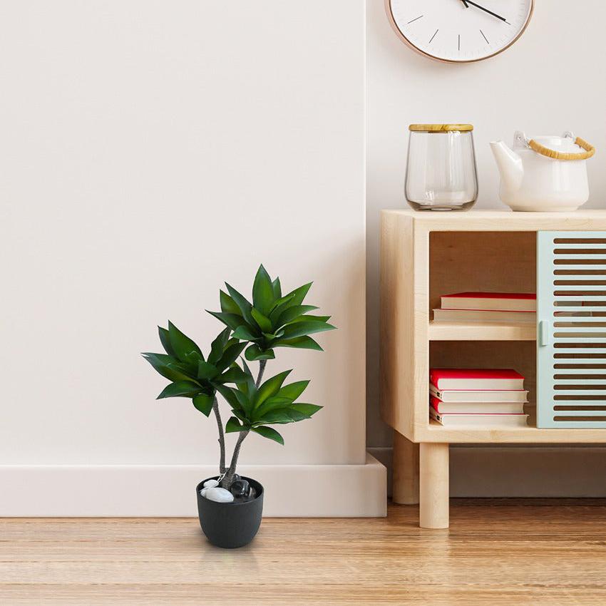Greenery Artificial Foxtail Agave Plant with Basic Black Pot | 2 Feet