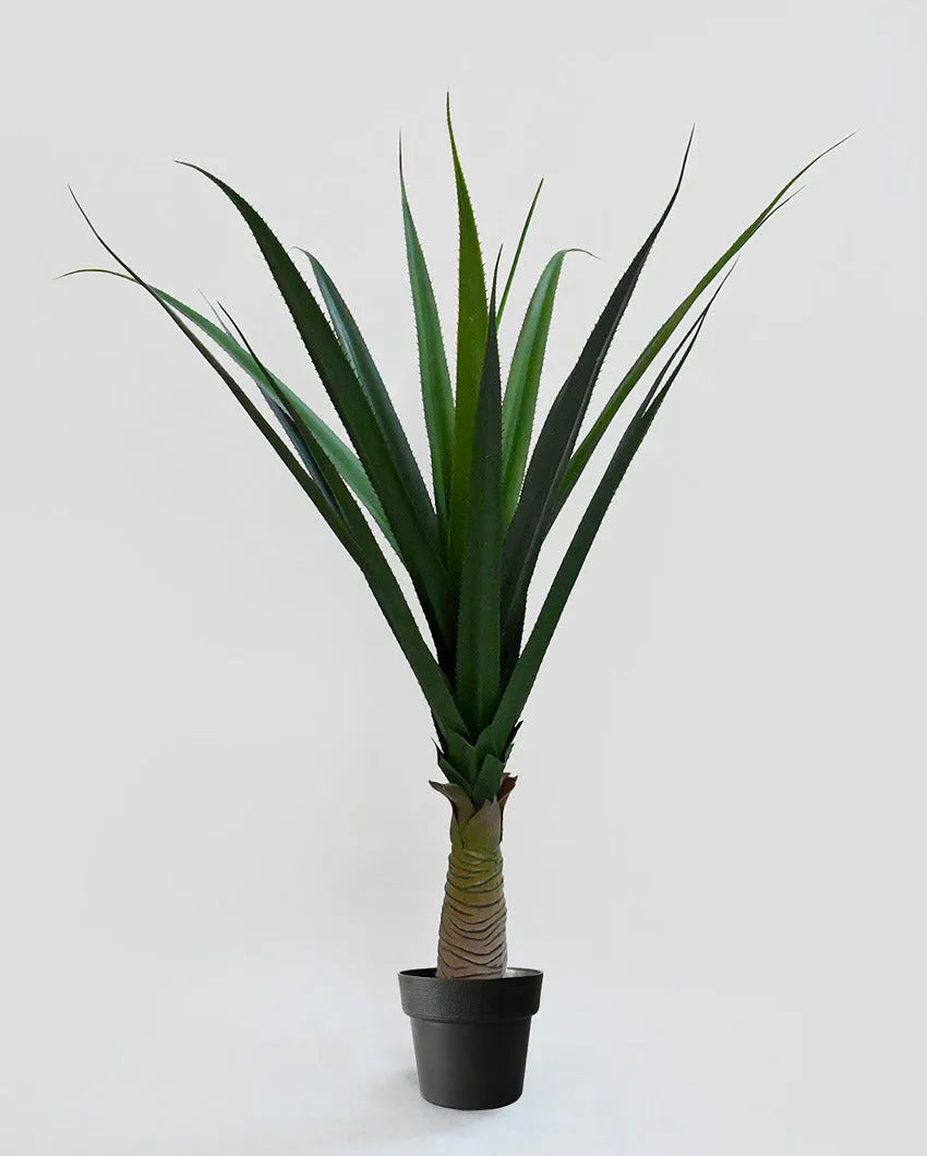 Majestic Artificial Yucca Plant with Basic Black Pot | 4 Feet