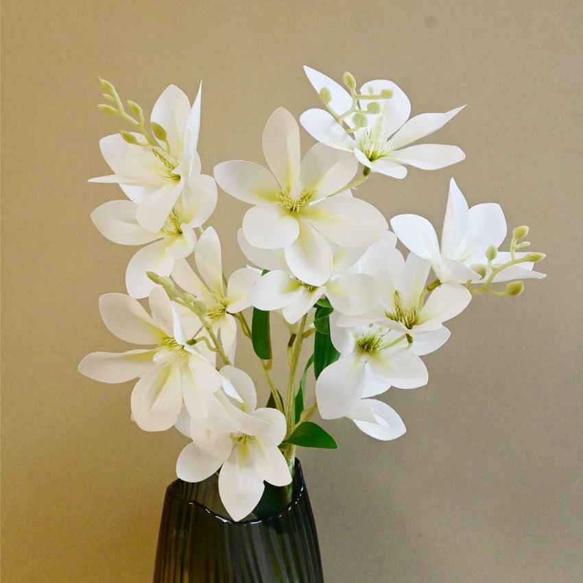 Graceful Artificial Magnolia Flower Stick Without Vase | 34 inches
