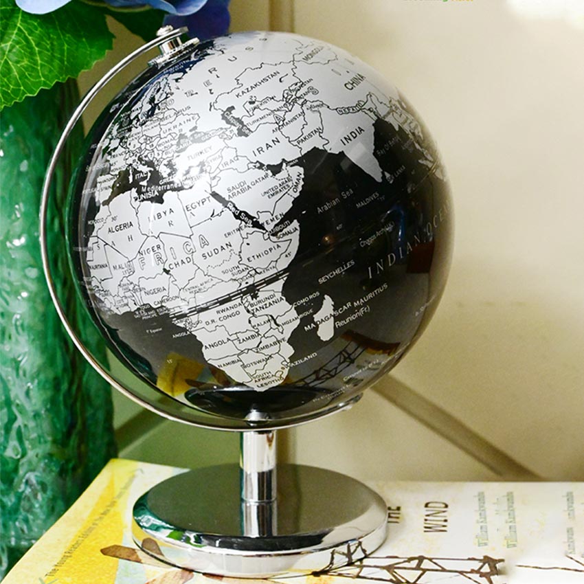 Classic Elegance Globe On Metal Stand | 6 x 8 inches
