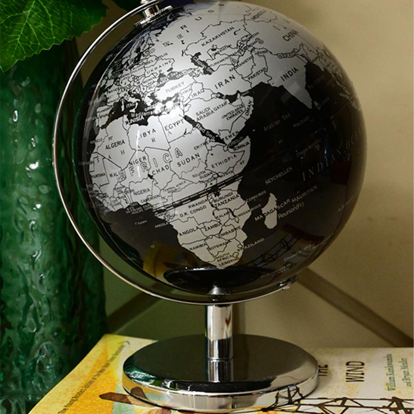 Classic Elegance Globe On Metal Stand | 6 x 8 inches