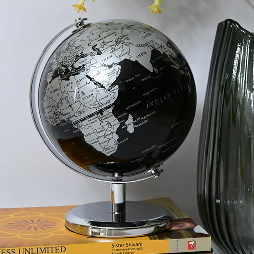Classic Elegance Globe On Metal Stand | 6 x 8 inches