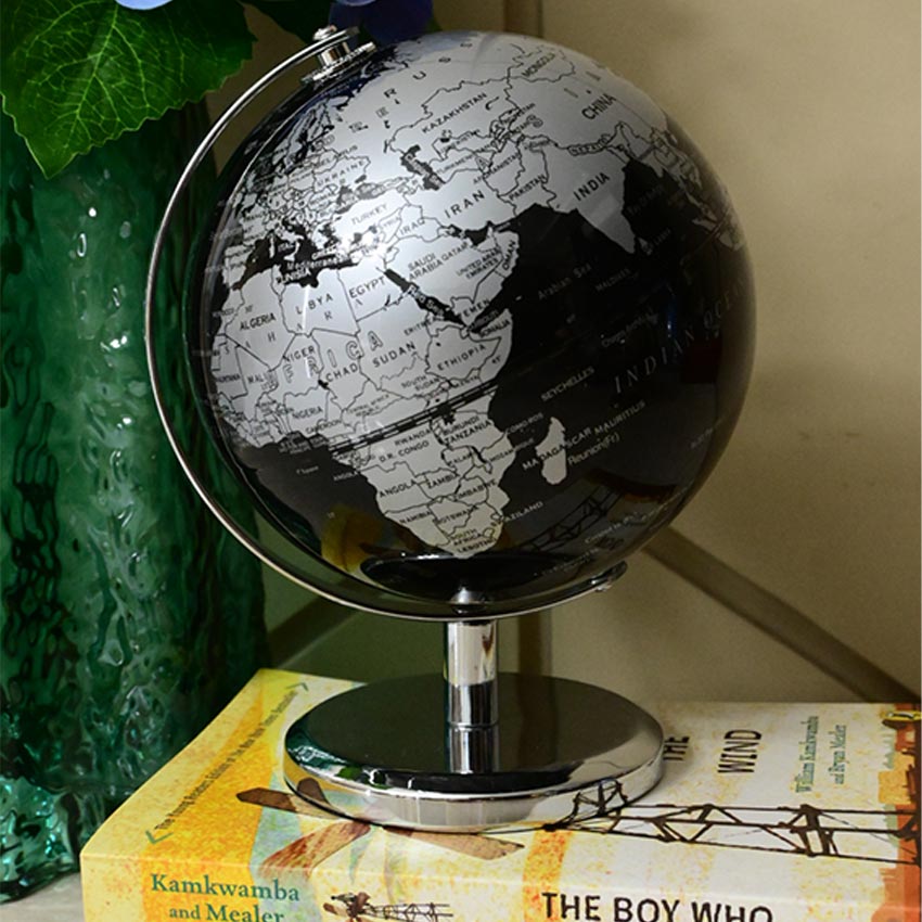 Classic Elegance Globe On Metal Stand | 6 x 8 inches