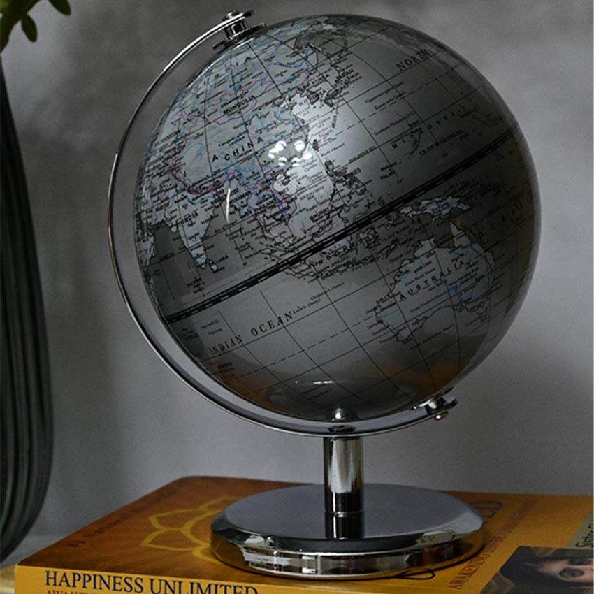 Classic Elegance Globe On Metal Stand | 6 x 8 inches