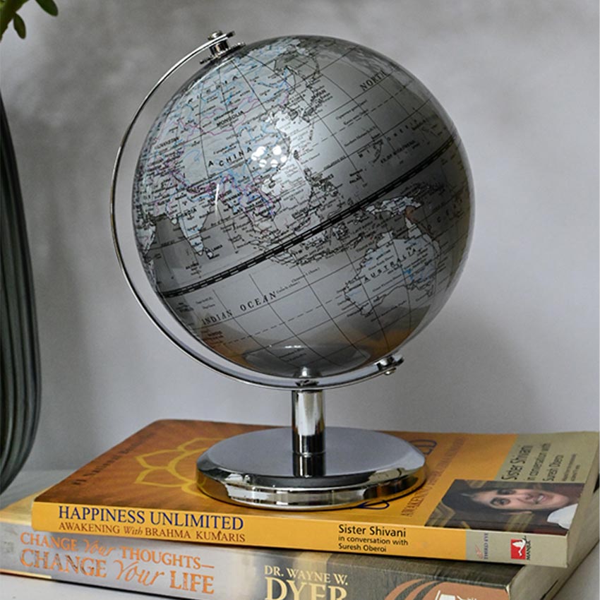 Classic Elegance Globe On Metal Stand | 6 x 8 inches