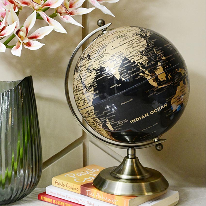Classic Elegance Globe On Metal Stand | 9 x 12 inches
