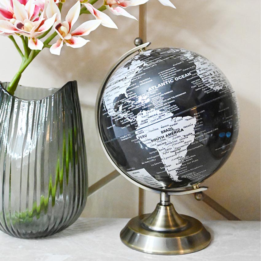 Classic Elegance Globe On Metal Stand | 9 x 12 inches